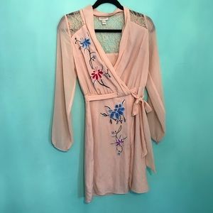 Pink floral wrap dress rodarte for target